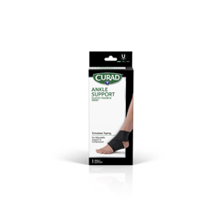 CURAD Figure-8 Elastic Ankle Wrap, Black, Universal Size, 7.5