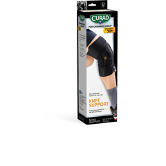 MEDCURSR24333DH - Medline - CURAD Senior 50+ Series Knee Support in Retail Packaging with Spiral Stabilizers, Antimicrobial, Reversible, Universal