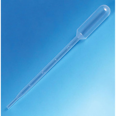 Globe Scientific Transfer Pipette, 5.0mL, Large Bulb, Graduated to 1mL, 145mm, Sterile, Individually Wrapped, Cellophane Pack, 100/CS