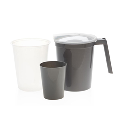 Medline Water Pitcher Kit with Tumbler and Inner Plastic Liner, Includes Graphite Pitcher DYND80535, Graphite Tumbler DYND80454 and Inner Plastic Liner DYND80528, Shrink-Wrapped, 40 EA/CS