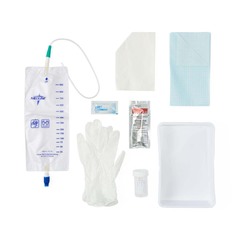Medline Special Urethral Tray with Bag, Aloetocuh Gloves , 14 Fr