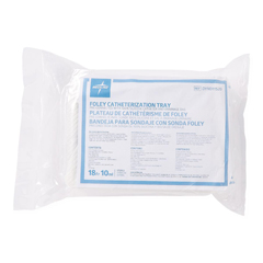 Medline 100% Silicone 2-Layer Foley Catheter Tray with Drain Bag, 10 Each per Case