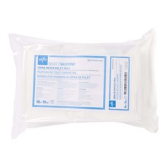 Medline SelectSilicone 2-Layer Foley Catheter Tray with 400 mL Urine Meter, 2,500 mL Drain Bag and 100% Silicone Catheter, 18 Fr x 16