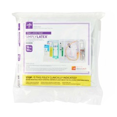 Medline One-Layer Tray with Drain Bag and Silicone-Elastomer Coated Latex Foley Catheter, 16 Fr, 10 mL