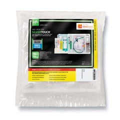 Medline SilverTouch 1-Layer 100% Silicone Foley Catheter Tray with Drain Bag, 16 Fr, 10 mL