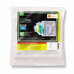 Medline SilverTouch 1-Layer 100% Silicone Foley Catheter Tray with 400 mL Urine Meter and 2,500 mL Drain Bag, 16 Fr, 10 mL