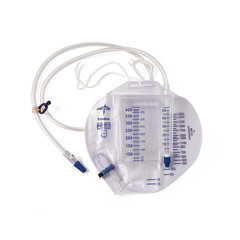 Medline Urine Meters 400 mL with Drain Bag 2,500 mL, Luer Lock, Slide-Tap