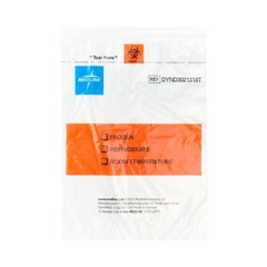 Medline Zip-Style Biohazard Specimen Bag with Pocket, Tear-Resistant, 13