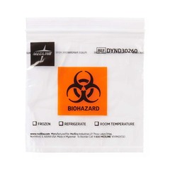 Medline Zip-Style Biohazard Specimen Bag with Pocket, 6