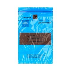 Medline EZ Tear Color-Coded Specimen Transport Bag with Pocket, Blue , 6