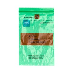 Medline EZ Tear Color-Coded Specimen Transport Bag with Pocket, Green , 6