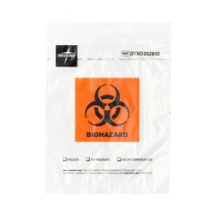 Medline Zip-Style Biohazard Specimen Bag with Pocket, 8