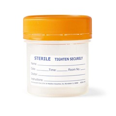 Medline Wide-Mouth Click-N-Close Pneumatic Tube-Safe Specimen Container, Sterile, 100 mL