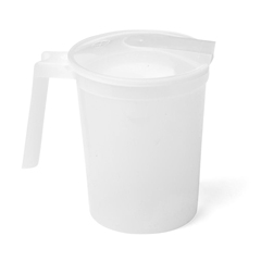 MEDDYNEC80535C - Medline - Noninsulated Plastic Pitcher with Handle and Lid, Pigment Free, 1,000 cc, 100 EA/CS