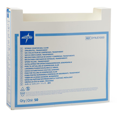 Medline Surgical Sponge Counter Bag, Clear, 250 EA/CS