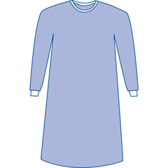 Medline Sterile Non-Reinforced Aurora Surgical Gowns with Set-In Sleeves, 1/EA