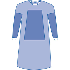 Medline Sterile Fabric-Reinforced Aurora Surgical Gowns, Set-In Sleeve, 1/EA