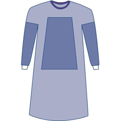 Medline Sterile Fabric-Reinforced Aurora Surgical Gowns, Set-In Sleeve, 18 EA/CS