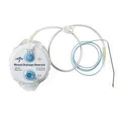 Medline Perforated Round PVC Wound Drain Kit with Trocar, 400 cc Evacuator, Y Connector and 7 Fr, 3/32