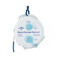 Medline Perforated Round PVC Wound Drain Kit with Trocar, 400 cc Evacuator, Y Connector and 10 Fr, 1/8