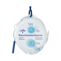 Medline Perforated Round PVC Wound Drain Kit with Trocar, 400 cc Evacuator, Y Connector and 15 Fr, 3/16