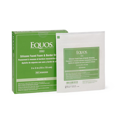 Medline EQUOS 5-Layer Square Foam Dressings with Silicone Adhesive, 10 EA/BX
