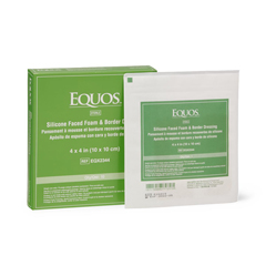 Medline EQUOS 5-Layer Foam Dressings with Silicone Adhesive, 4