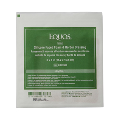 Medline EQUOS 5-Layer Square Foam Dressings with Silicone Adhesive, 1/EA
