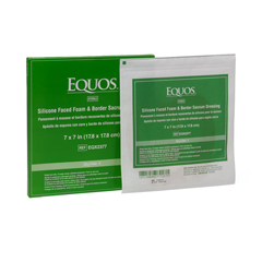 Medline EQUOS 5-Layer Square Foam Dressings with Silicone Adhesive, 5 EA/BX