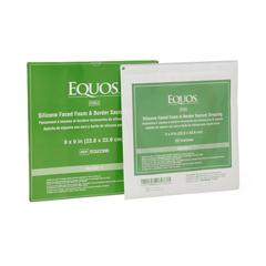 Medline EQUOS 5-Layer Square Foam Dressings with Silicone Adhesive, 1/EA