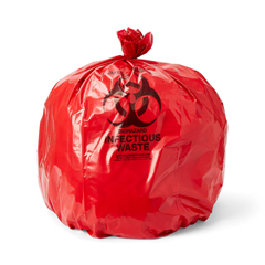 Medline Bin Liner Roll, Red, Biohazard, 40