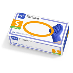 Medline FitGuard Nitrile Exam Gloves, Dark Blue, Small, 2500 EA/CS