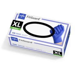 Medline FitGuard Nitrile Exam Gloves, Dark Blue, X-Large, 2300 EA/CS