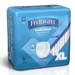 MEDFIT23600A - Medline - FitRight Ultra Protective Underwear, X-Large, 80 EA/CS