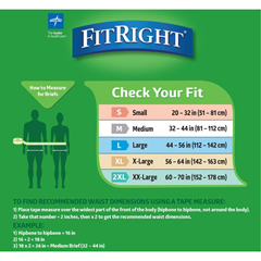 MEDFITULTRAXXLZ - Medline - FitRight Ultra Incontinence Briefs, 60-69, 20 EA/BG