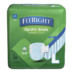 Medline FitRight Ultra Incontinence Briefs, Large, 44