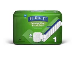 Medline FitRight Extended Wear Stretch Briefs, 80 EA/CS