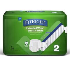 Medline FitRight Extended Wear Stretch Briefs, Size 2, 40