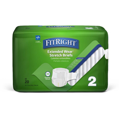 Medline FitRight Extended Wear Stretch Briefs, 20 EA/BG