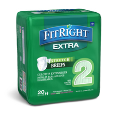 Medline FitRight Extra-Stretch Adult Incontinence Briefs, Size XL/2XL, 51