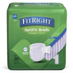 MEDFRSU1 - Medline - FitRight Stretch Ultra Incontinence Briefs with Center Tab, 80 EA/CS