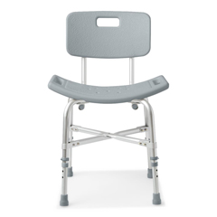 Medline Shower Chair with Back, Gray, 1 EA