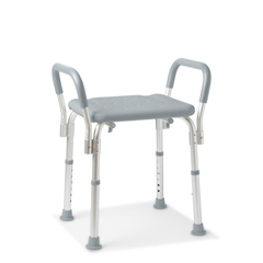 Medline Shower Chair/Bath Bench with Arms, Knockdown, 350 lb. Weight Capacity