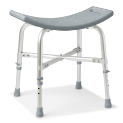 Medline Easy Care Shower Chair without Back, Gray, 1 EA