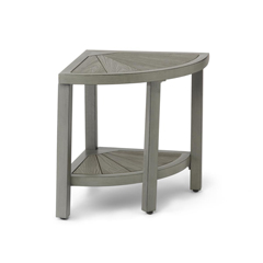 Medline Corner Aluminum and Faux Wood Bath Bench, 15.5