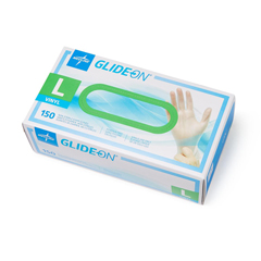 Medline Glide-On Powder-Free Vinyl Exam Gloves, Large, 150 EA/BX
