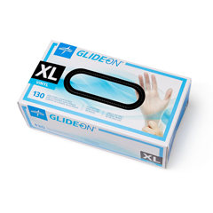 Medline Glide-On Powder-Free Vinyl Exam Gloves, XL, 1300 EA/CS