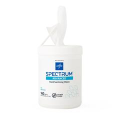 Medline Spectrum Hand Sanitizer Wipes with 70% Ethyl Alcohol, 160 Wipes/Container
