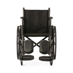 MEDK1186N13E - Medline - K1 Basic Wheelchair with Full-Length Permanent Arms and Elevating Leg Rests, 18