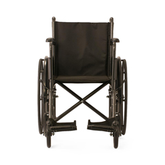 MEDK1186N13S - Medline - K1 Basic Wheelchair with Full-Length Permanent Arms and Swing-Away Leg Rests, 18